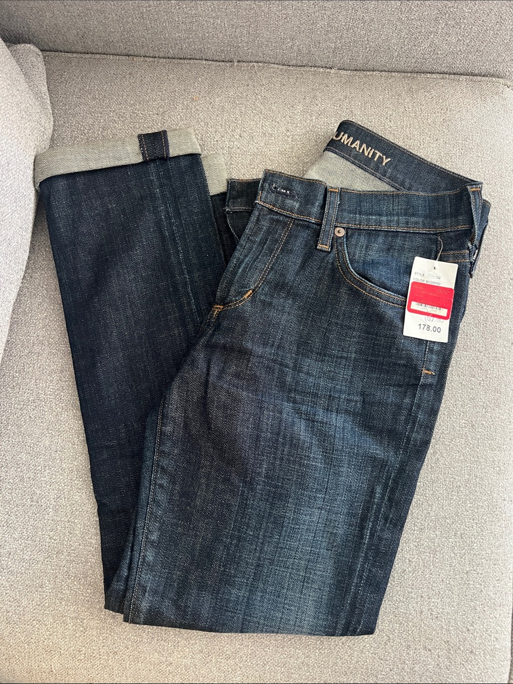 Citizens Of Humanity Dark Indigo Slim Straight Cropped Jeans